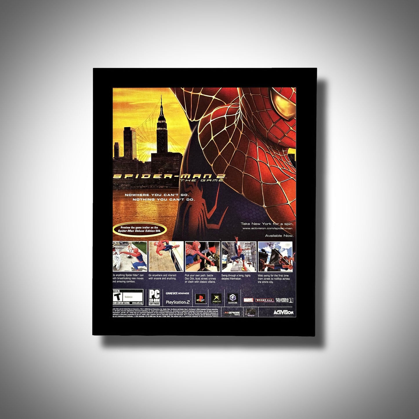2004 Spiderman 2 VINTAGE Framed Original Ad Poster
