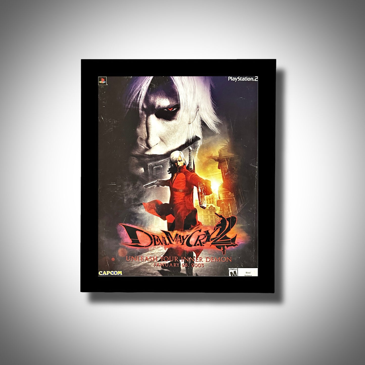 2003 Devil May Cry 2 VINTAGE Original Framed Ad Poster