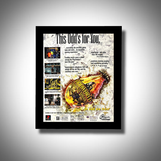 1997 Oddworld Abe's Oddysee VINTAGE Framed Original Ad Poster
