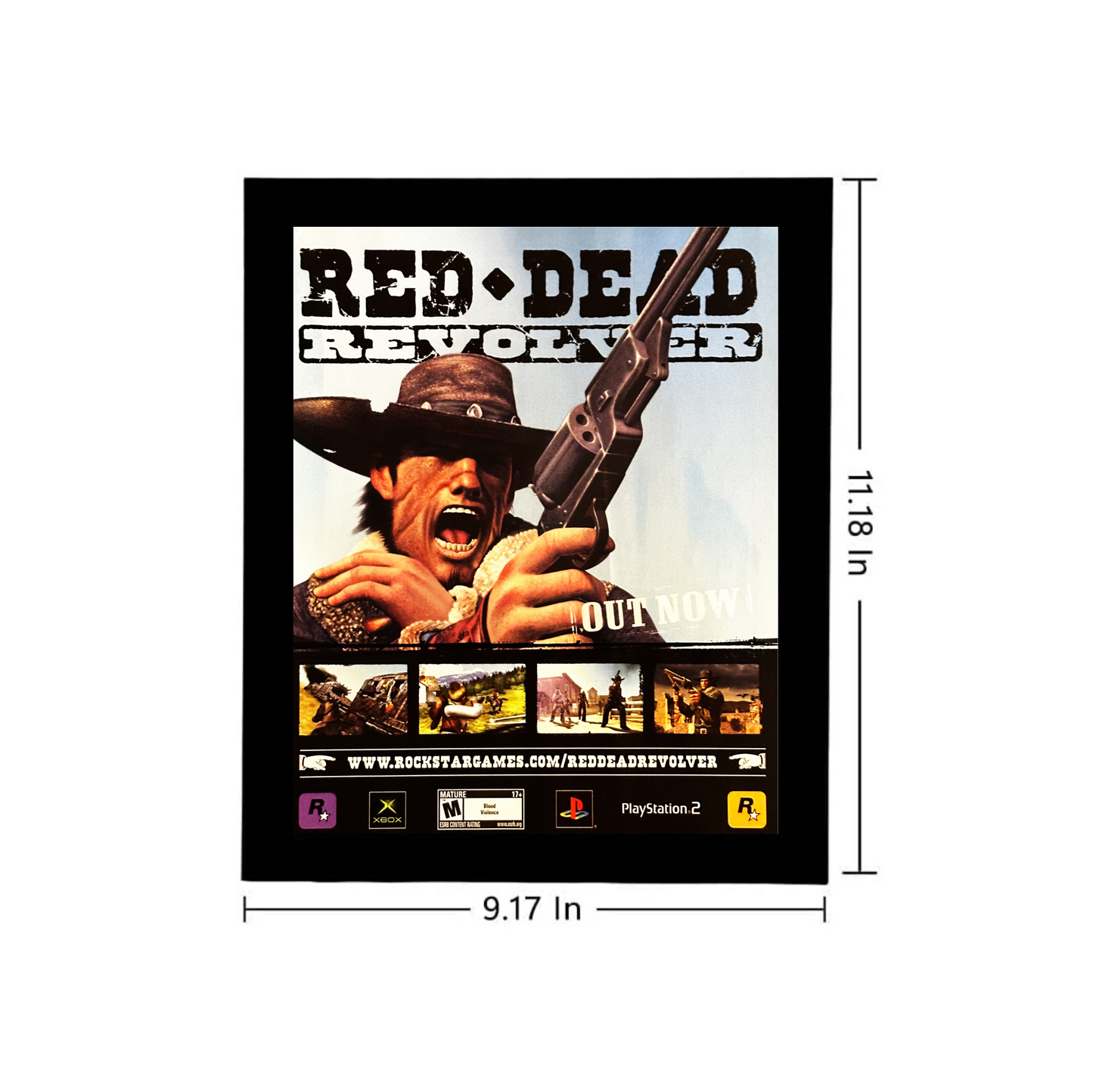 2003 Red Dead Revolver VINTAGE Original Framed Ad